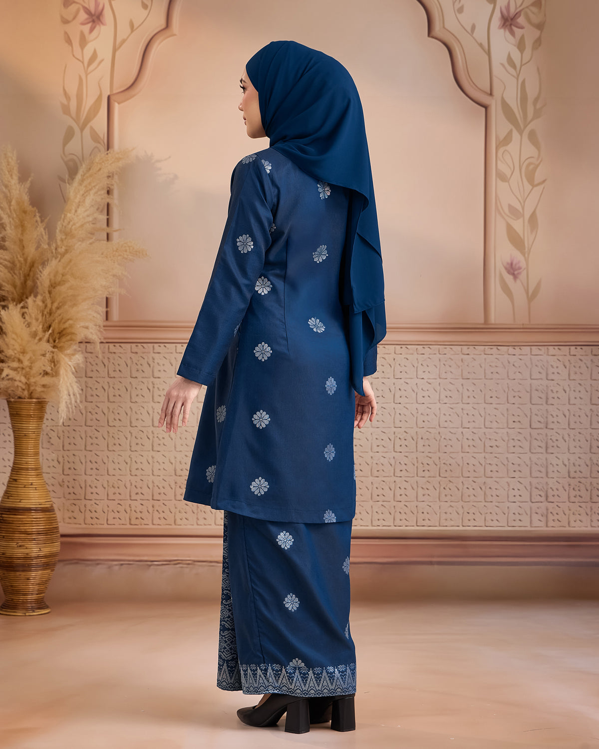 KURUNG ANGGUN (KEBAYA) | TEAL BLUE - SILVER