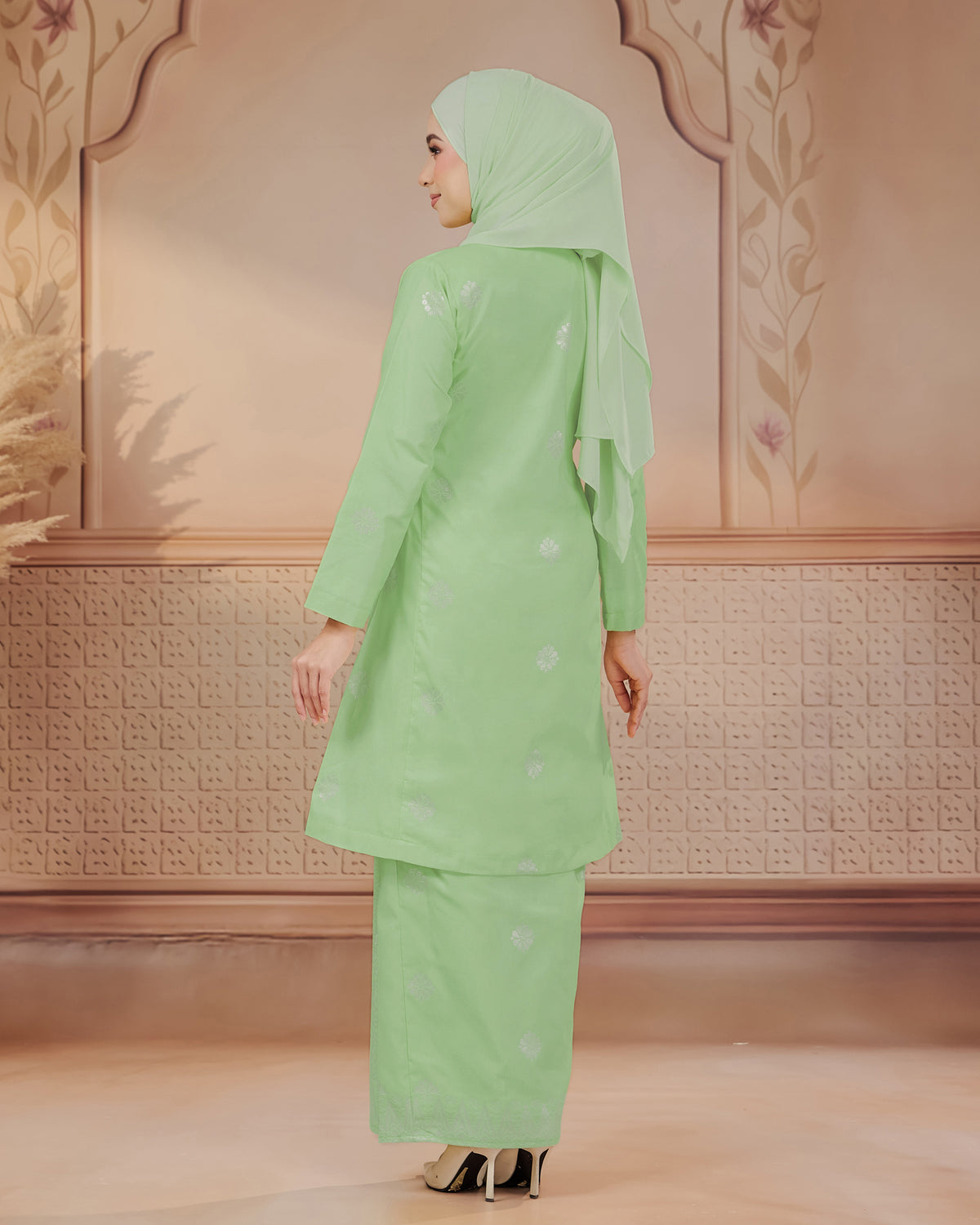 KURUNG SURAYA (PESAK GANTUNG) | MINT GREEN - SILVER