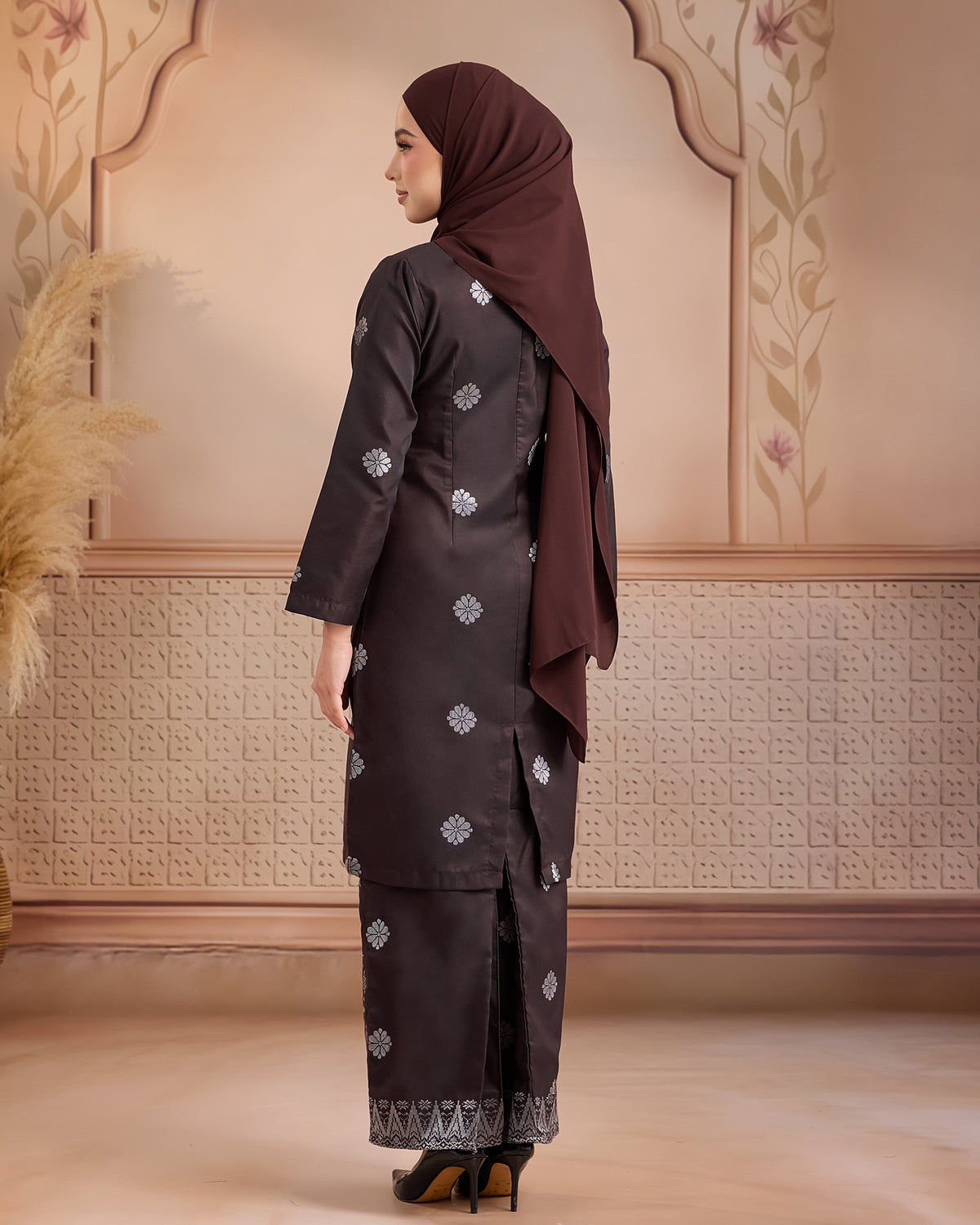 KURUNG LAYLA (MODEN) | RICH BROWN - SILVER
