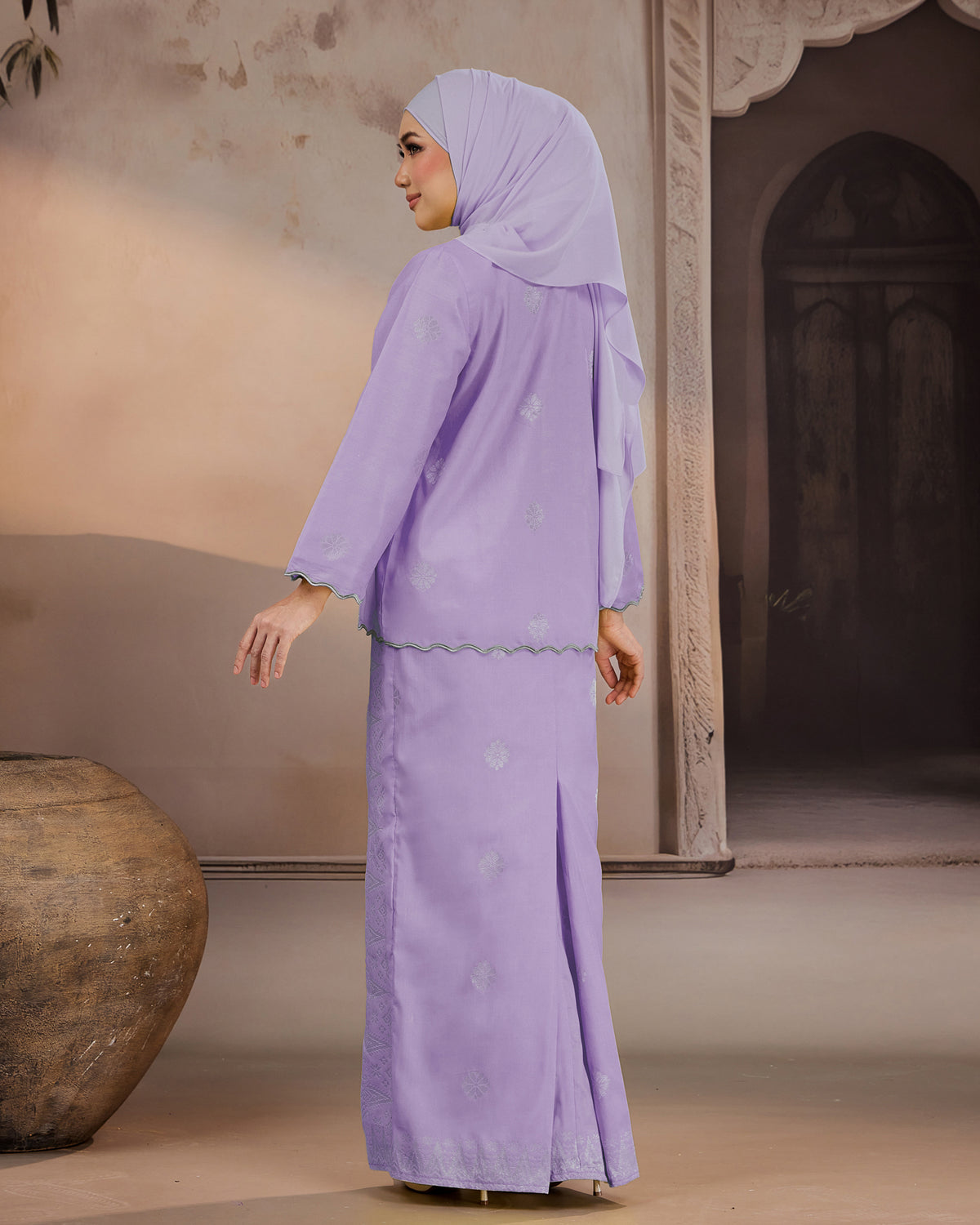 KURUNG RATNA (KEDAH SULAM) | DUSTY PURPLE - SILVER