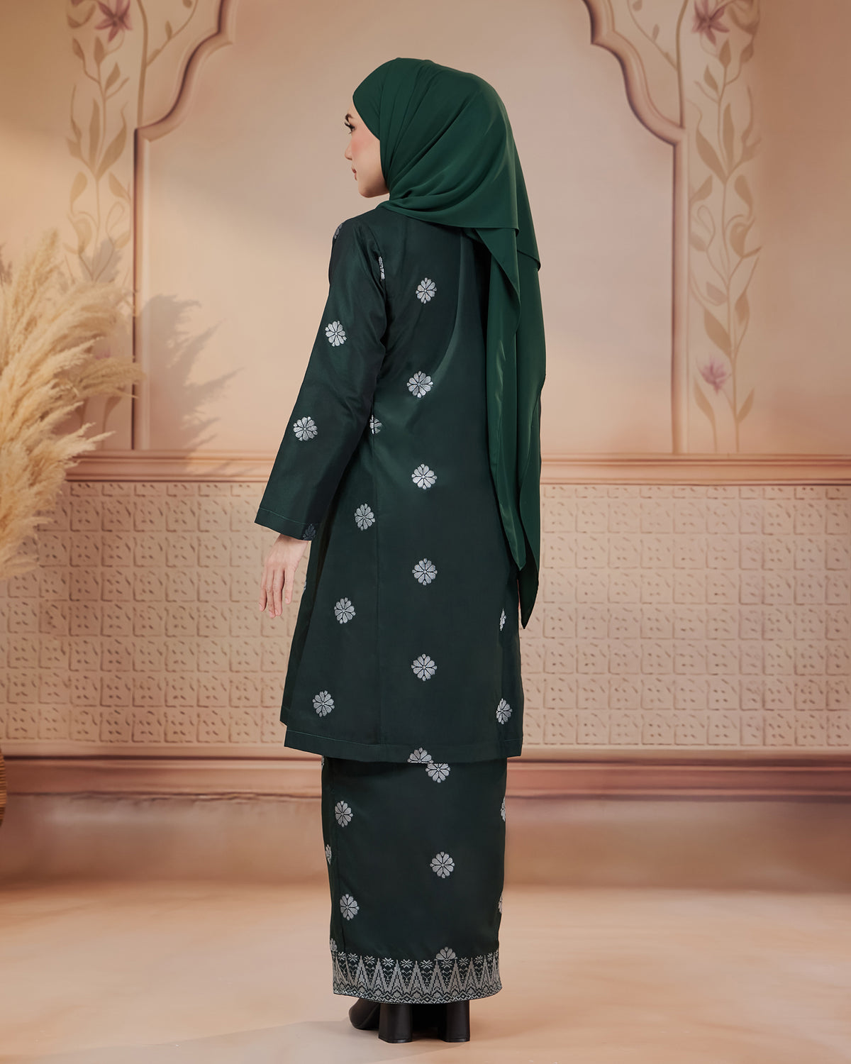KURUNG SURAYA (PESAK GANTUNG) | DARK EMERALD GREEN - SILVER