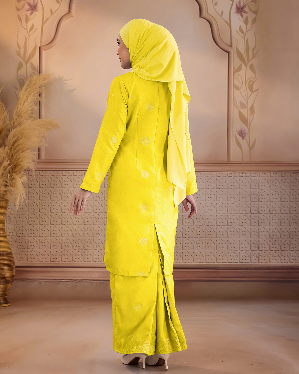 KURUNG LAYLA (MODEN) | ROYAL YELLOW - SILVER