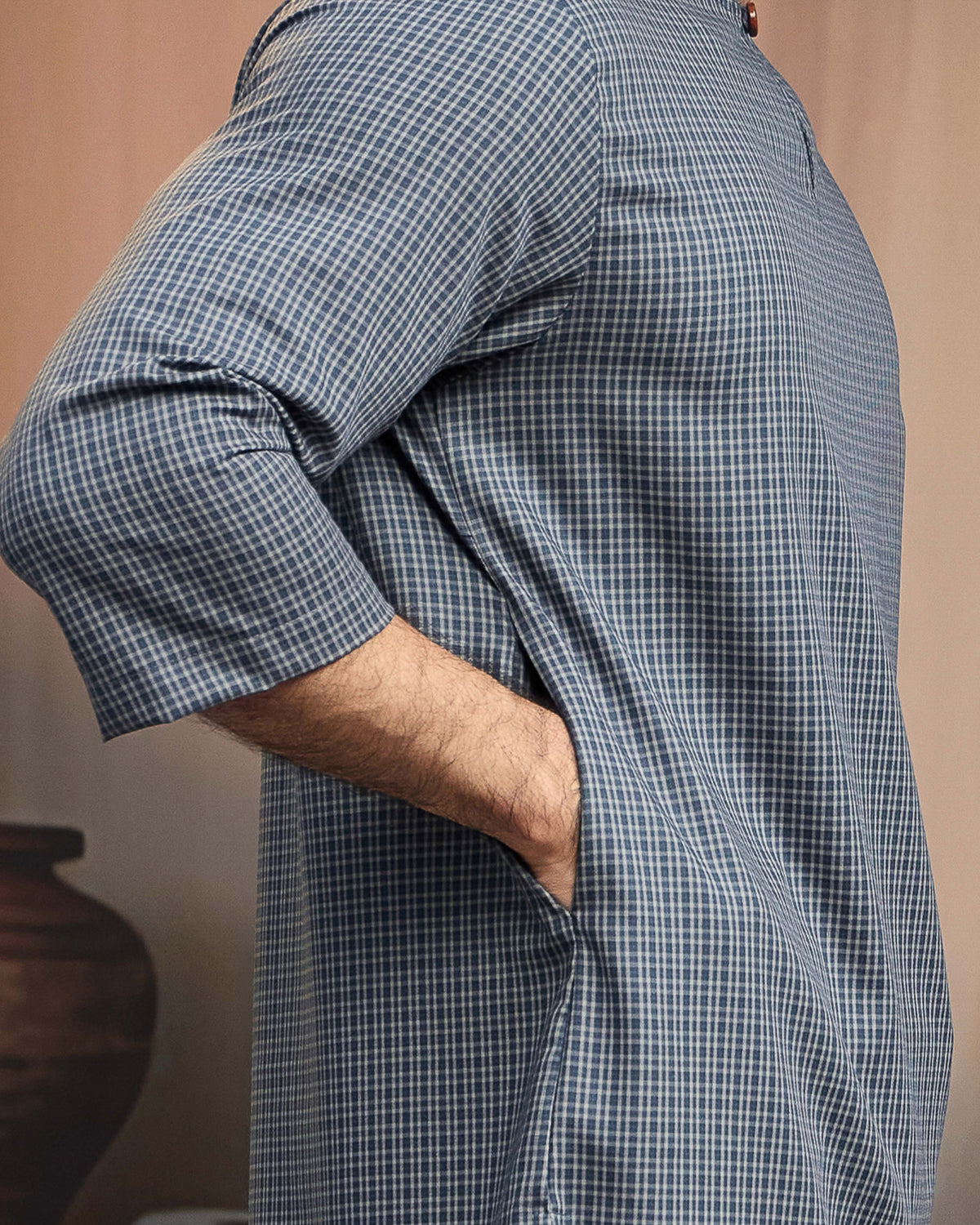 KURTA BAHARI (Checked) - TEAL