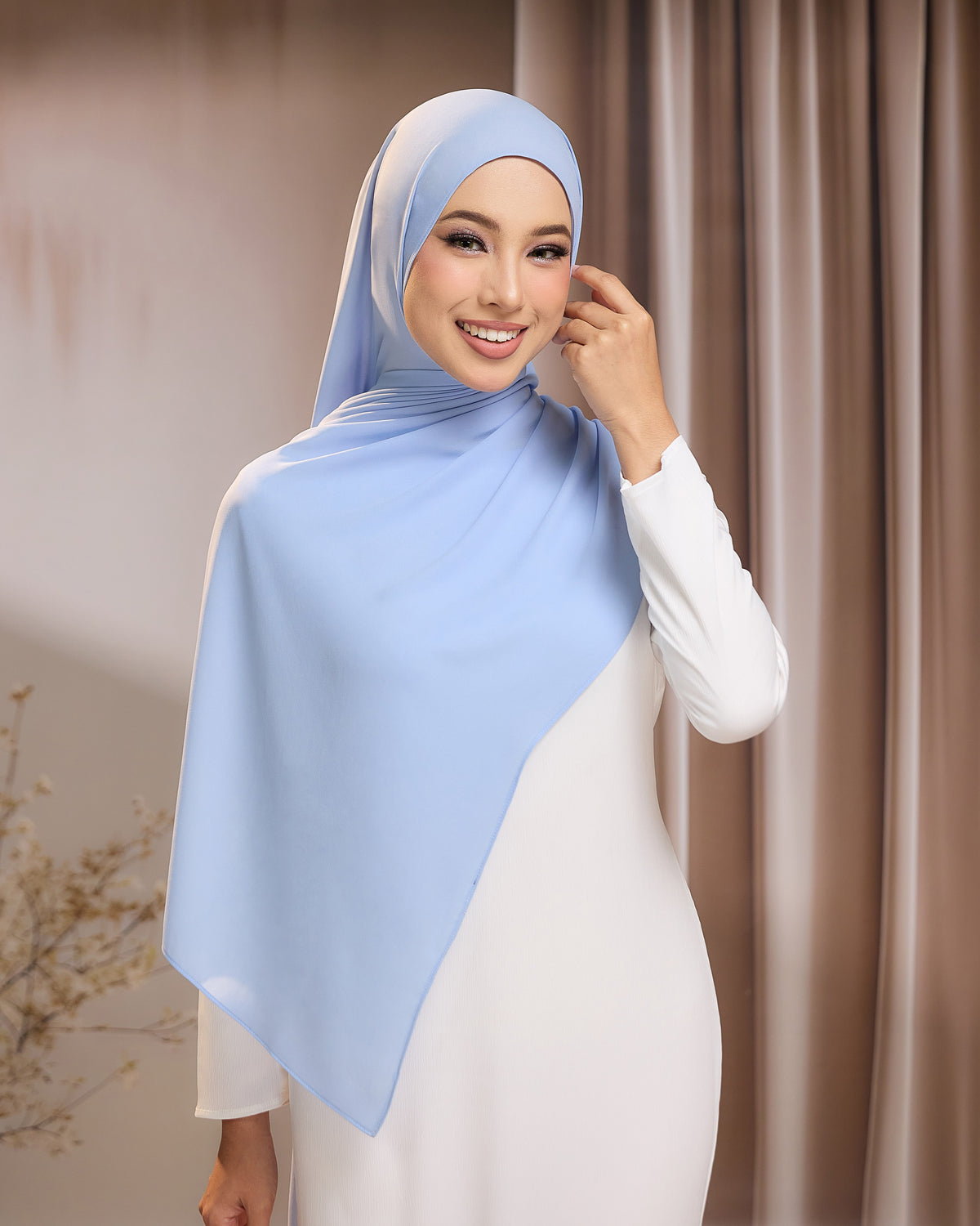 LUNA SHAWL - BABY BLUE | FLOWY TUDUNG