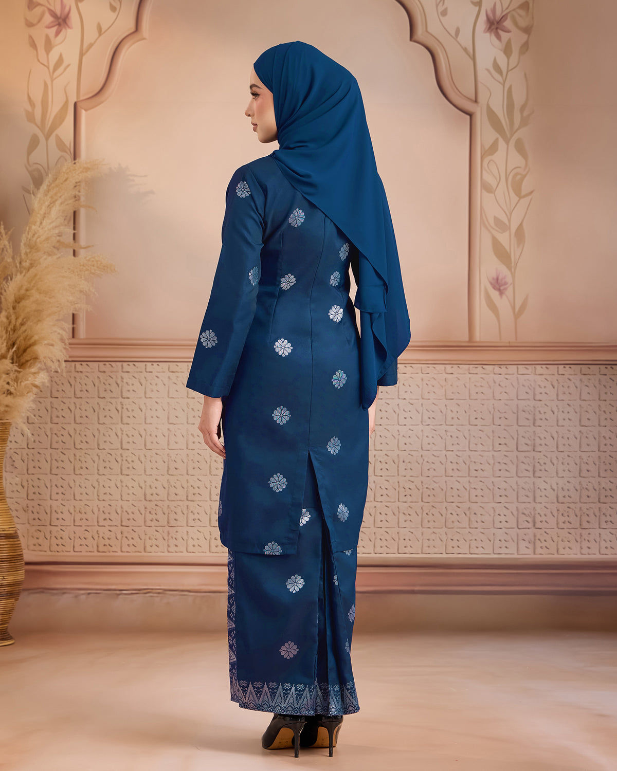 KURUNG LAYLA (MODEN) | TEAL BLUE - SILVER