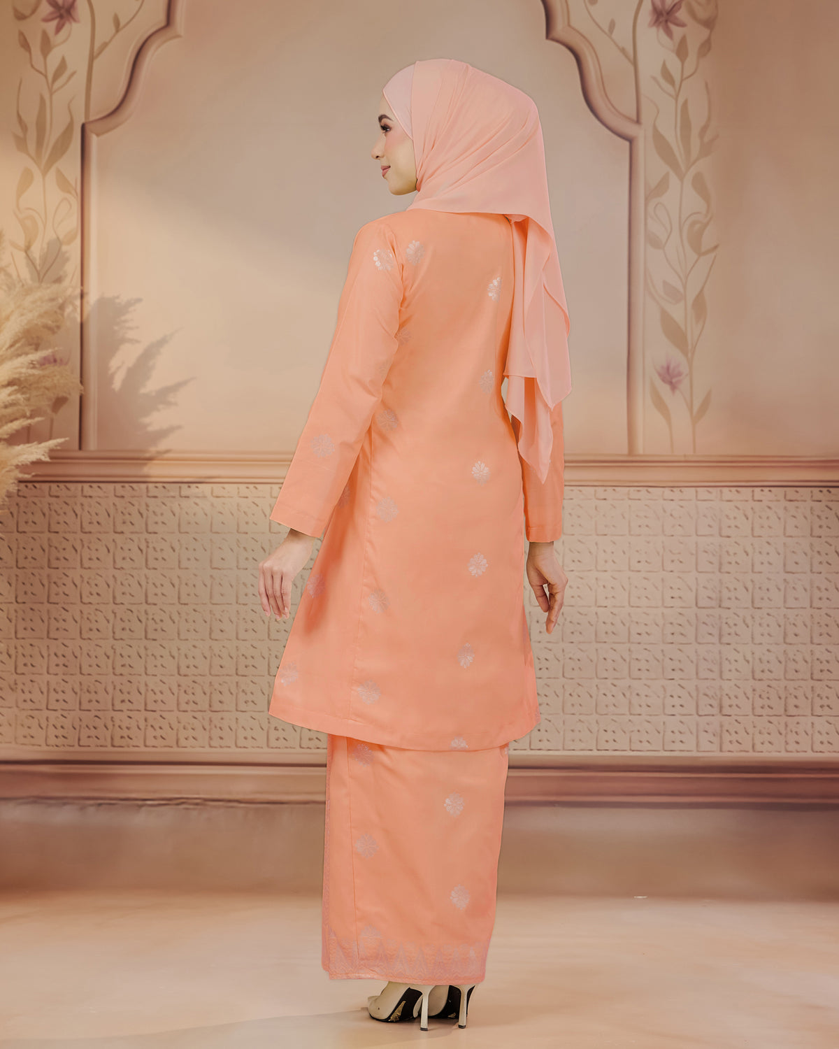 KURUNG SURAYA (PESAK GANTUNG) | PEACH - SILVER
