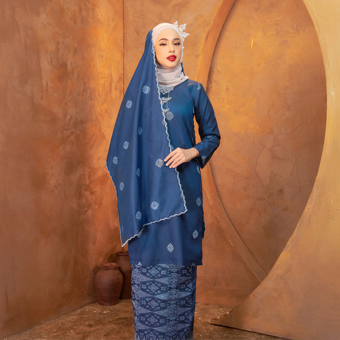 Selendang Songket | Teal Blue Silver (Suri)