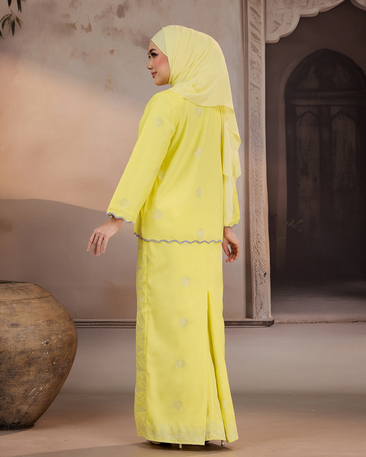 KURUNG RATNA (KEDAH SULAM) | SOFT YELLOW - SILVER