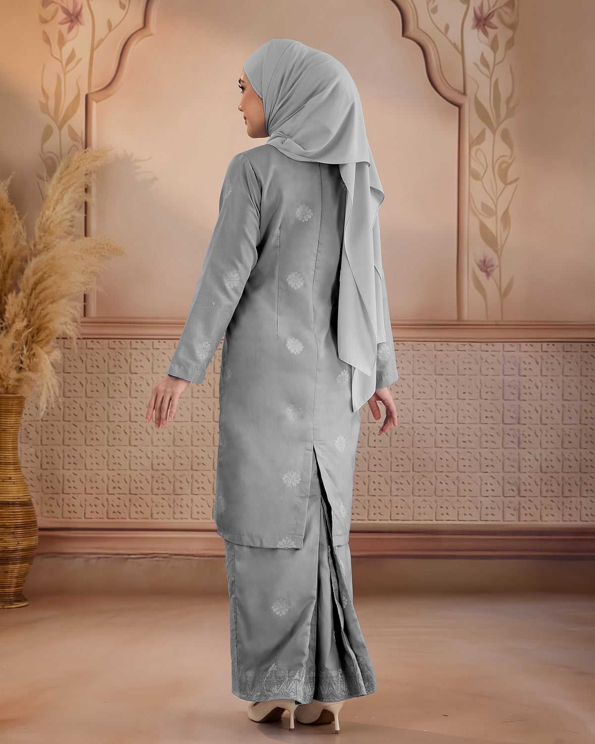KURUNG LAYLA (MODEN) | GREY - SILVER