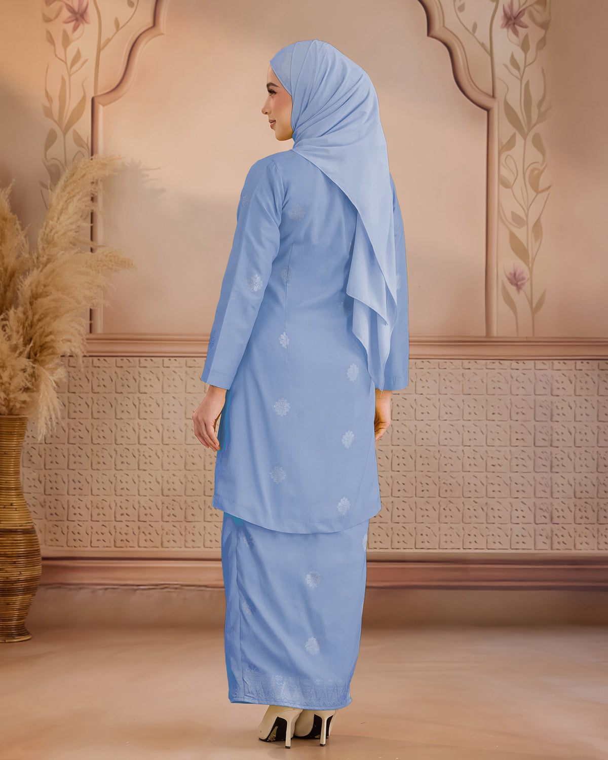 KURUNG ANGGUN (KEBAYA) | BABY BLUE - SILVER