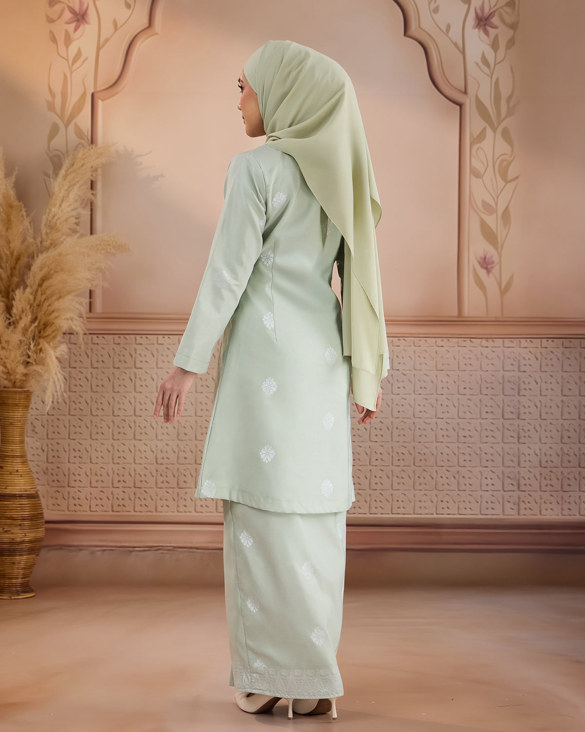 KURUNG ANGGUN (KEBAYA) | SAGE GREEN - SILVER