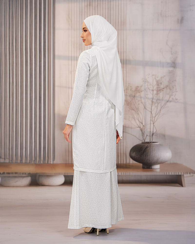 KURUNG ORKED (Moden) - Off White | Soft Premium Brocade