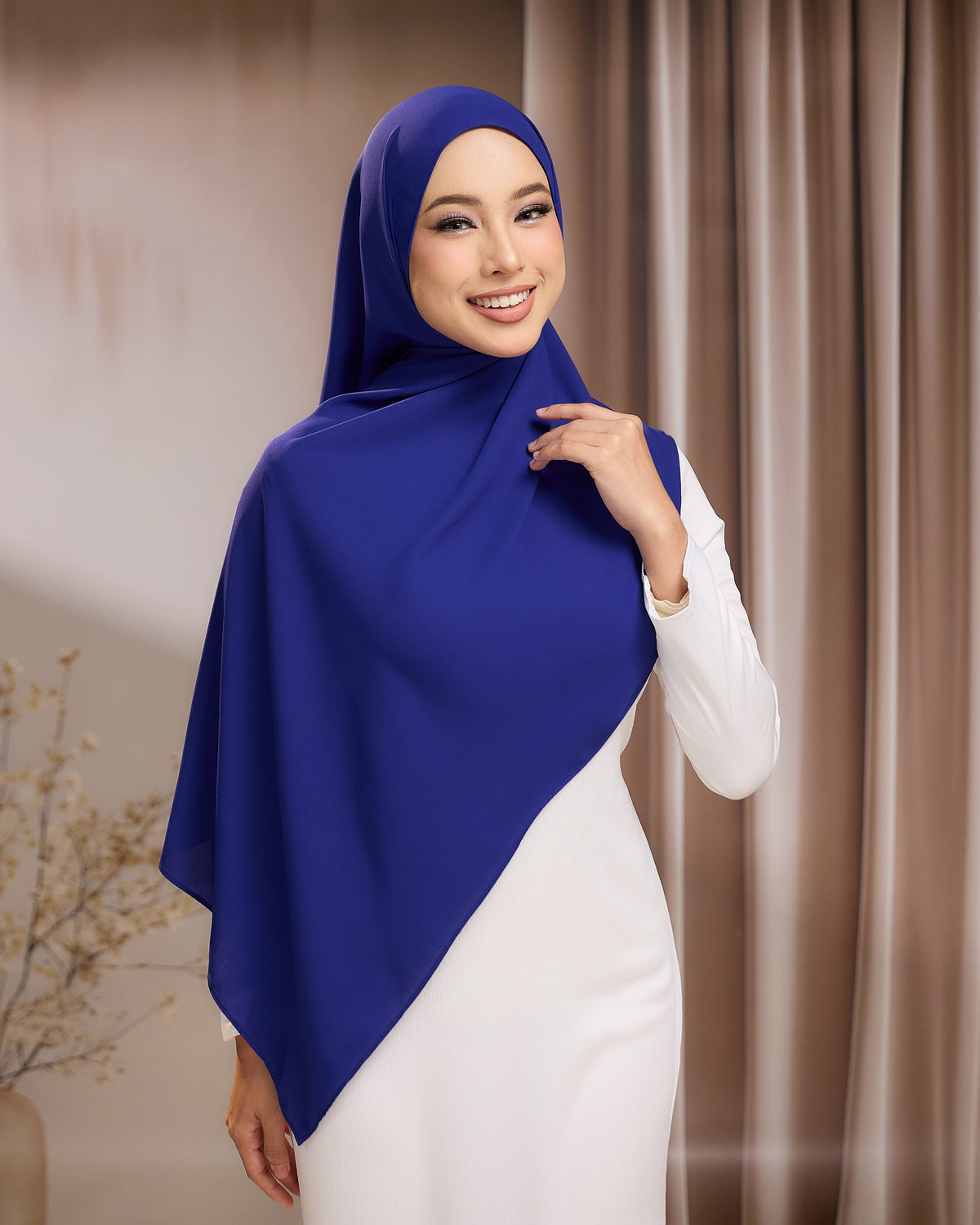 LUNA SHAWL - ROYAL BLUE | FLOWY TUDUNG