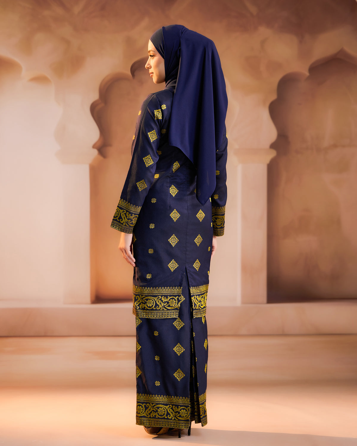 KURUNG PURNAMA (MODEN) RTW | NAVY BLUE GOLD