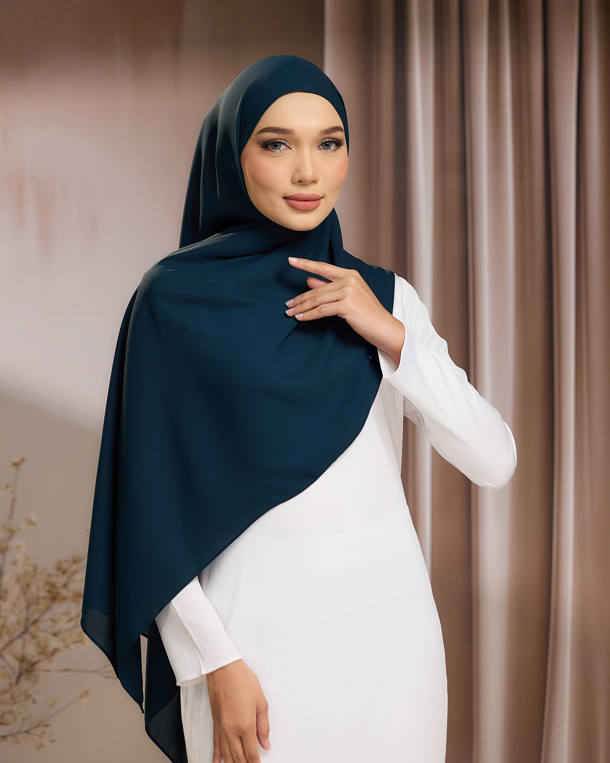 LUNA SHAWL - DEEP TEAL | FLOWY TUDUNG