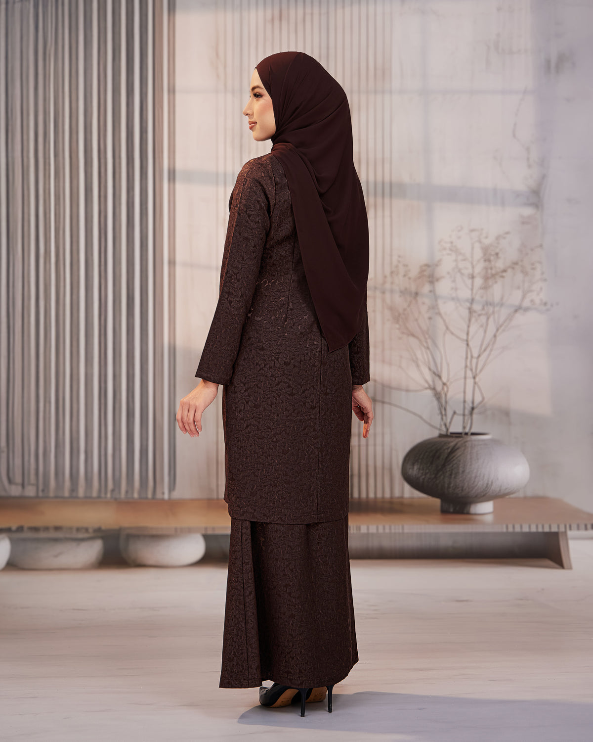 KURUNG ORKED (Moden) - Rich Brown | Soft Premium Brocade