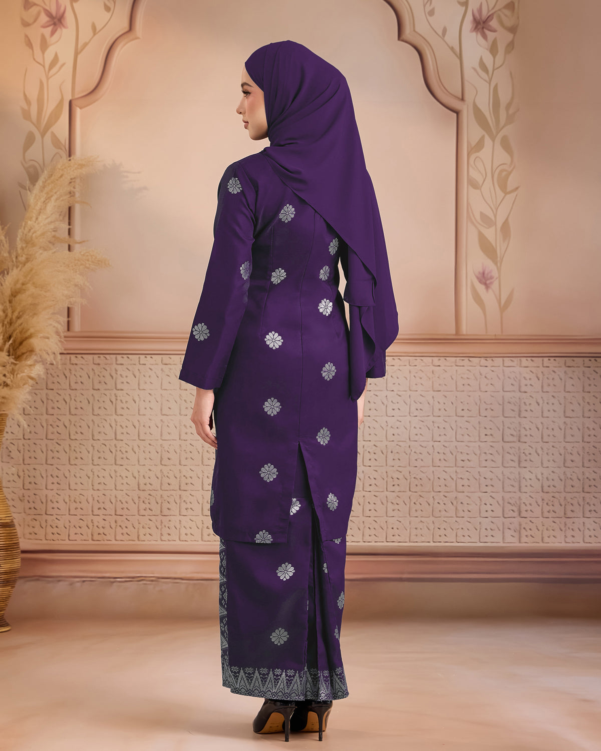 KURUNG LAYLA (MODEN) | PURPLE - SILVER