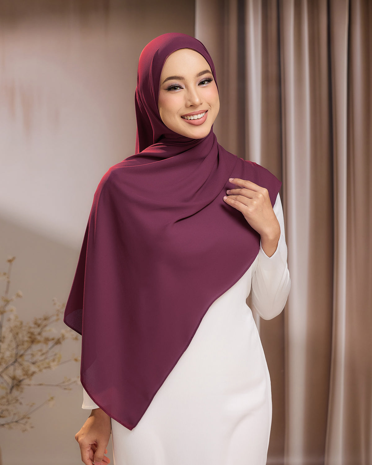 LUNA SHAWL - DUSTY PINK | FLOWY TUDUNG