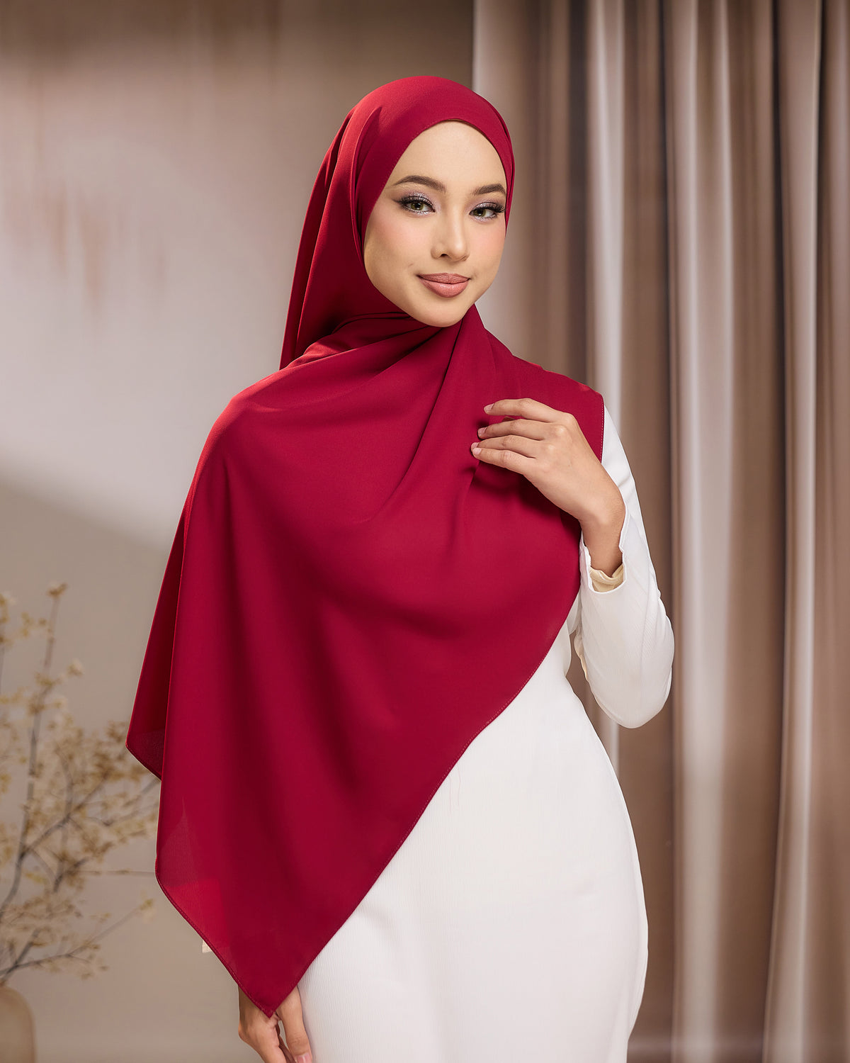 LUNA SHAWL - MAROON | FLOWY TUDUNG