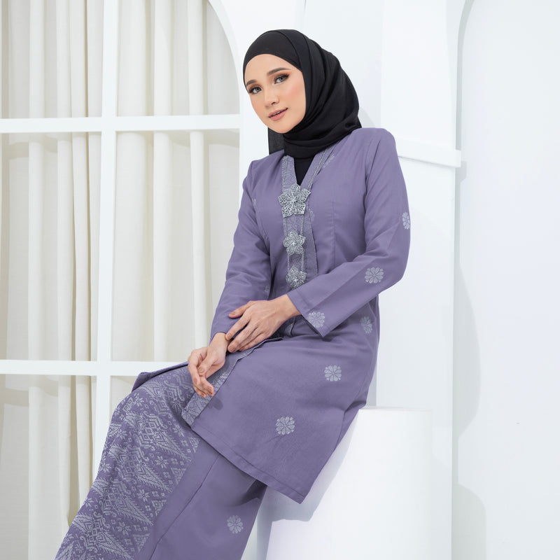 DUSTY PURPLE - SILVER | Kurung Anggun - Kebaya