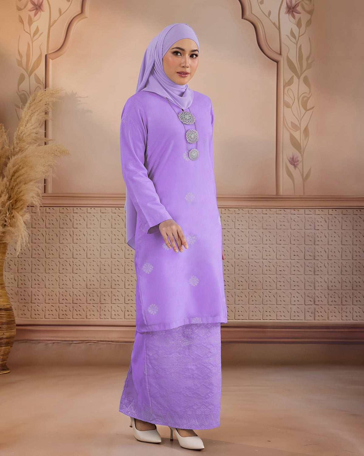 KURUNG LAYLA (MODEN) | LAVENDAR - SILVER