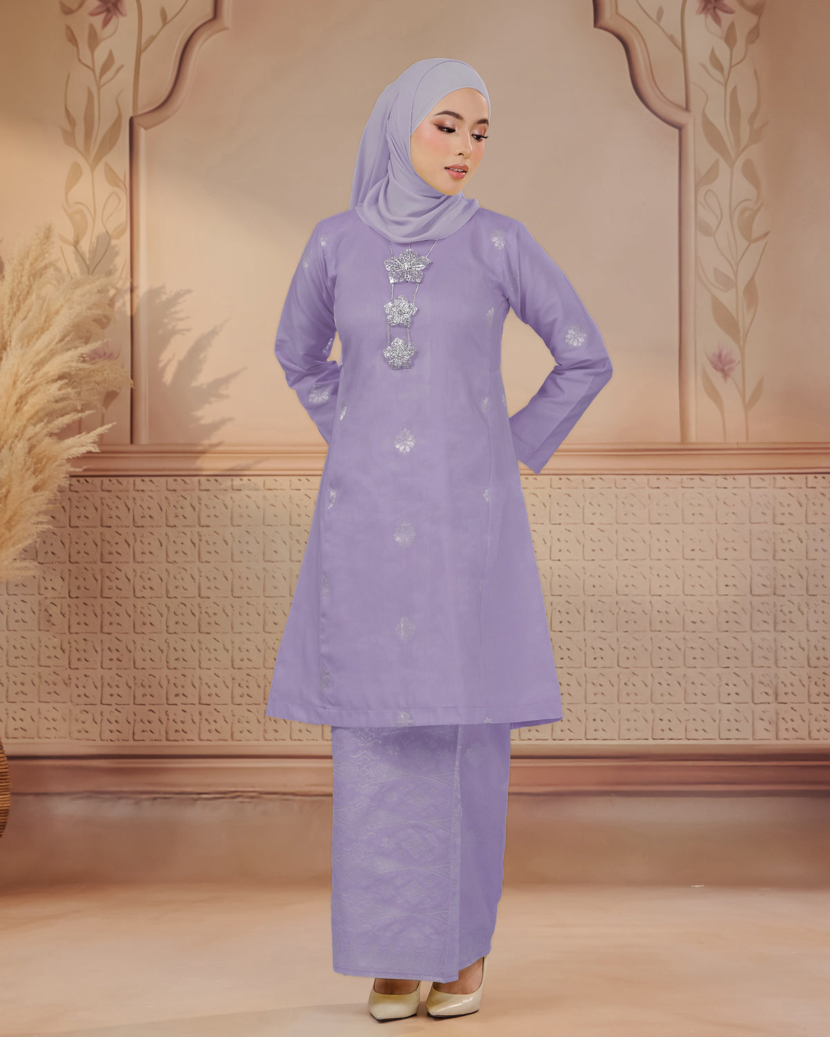 KURUNG SURAYA (PESAK GANTUNG) | DUSTY PURPLE - SILVER
