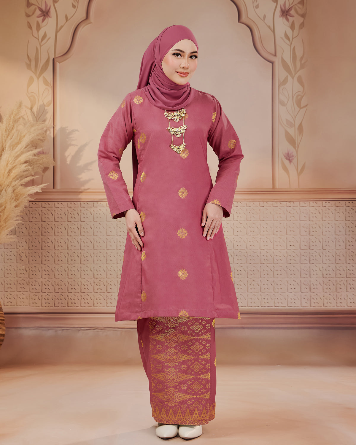 KURUNG SURAYA (PESAK GANTUNG) | DUSTY PINK - GOLD