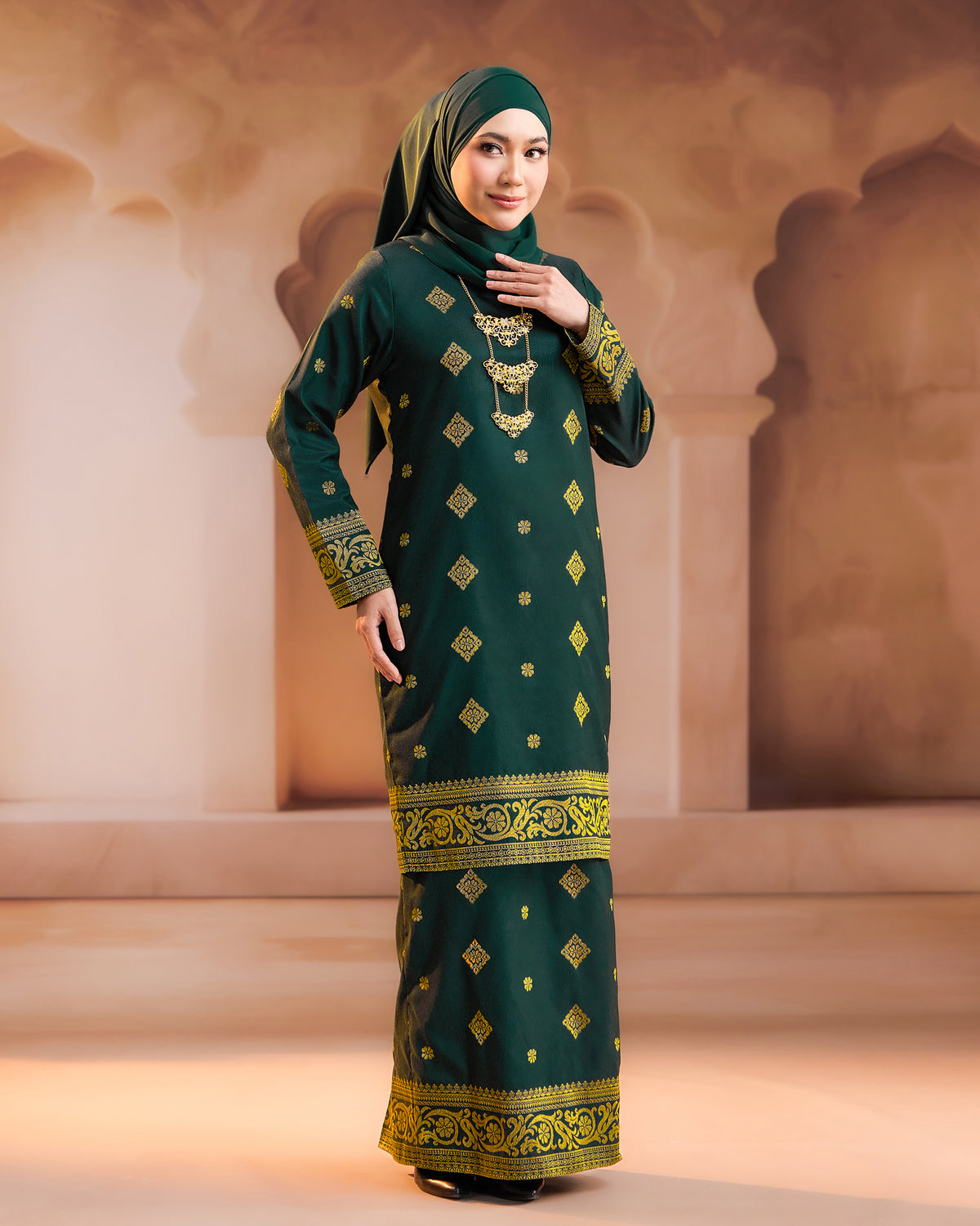 KURUNG PURNAMA (MODEN) RTW | DARK EMERALD GOLD