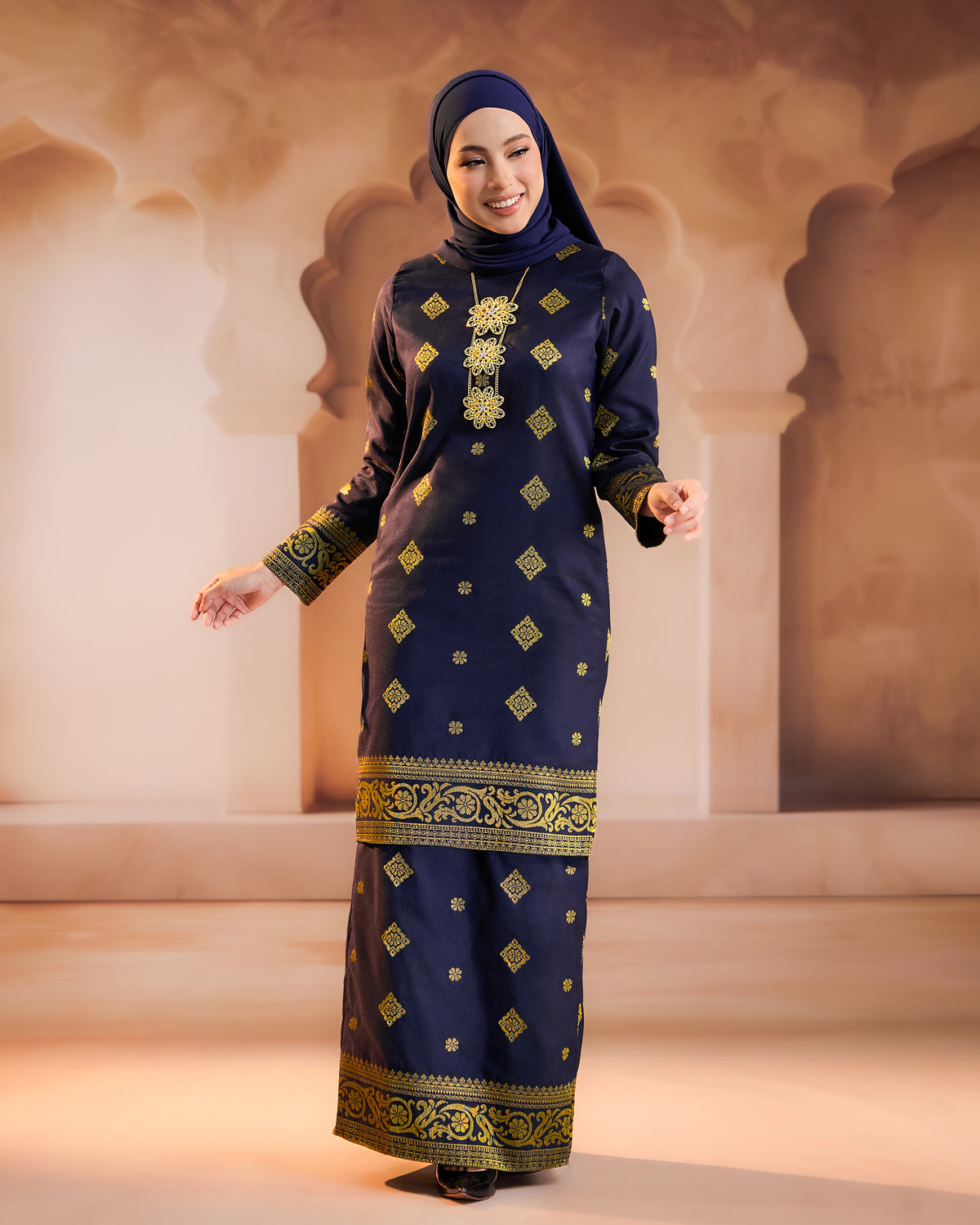 KURUNG PURNAMA (MODEN) RTW | NAVY BLUE GOLD