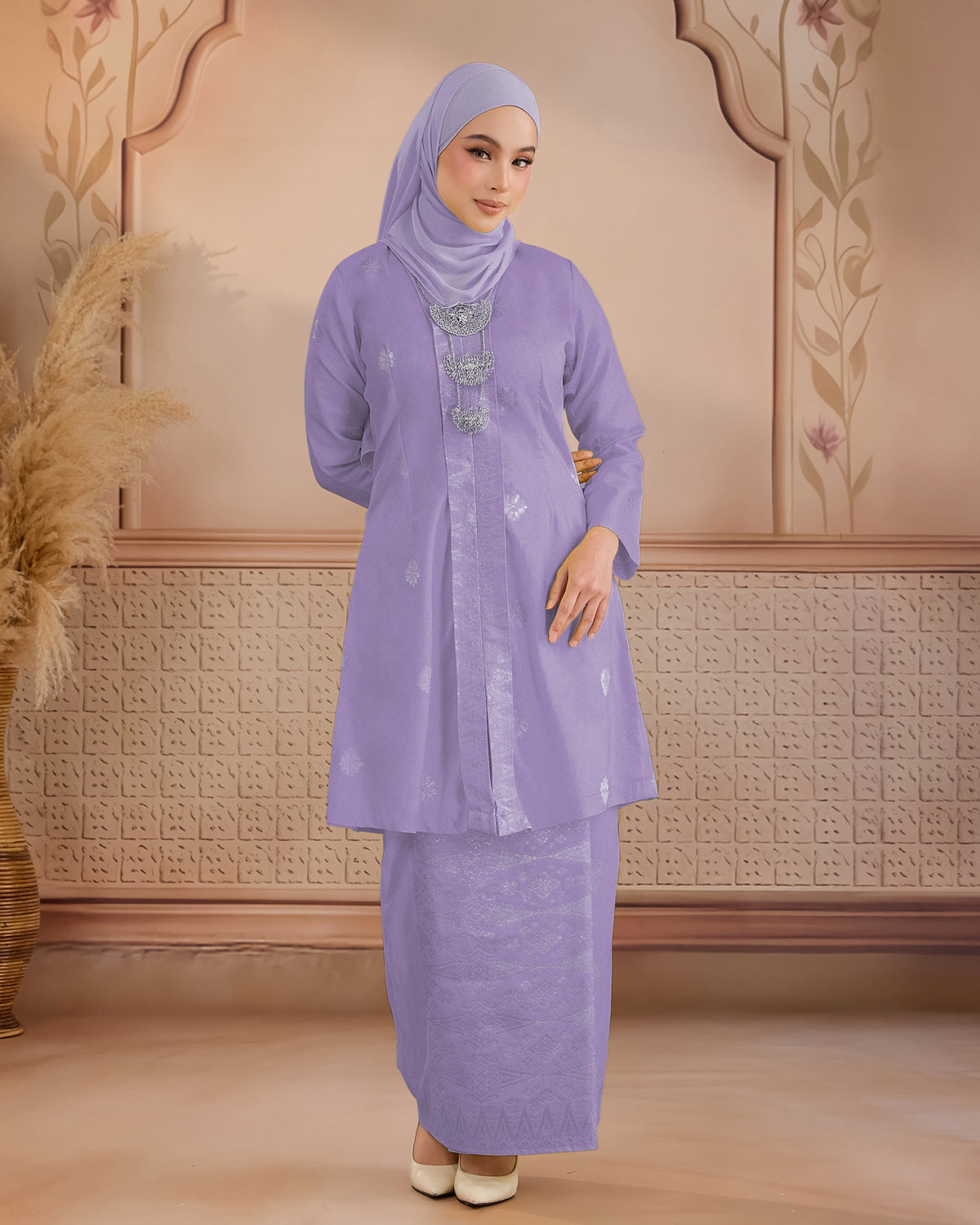KURUNG ANGGUN (KEBAYA) | DUSTY PURPLE - SILVER