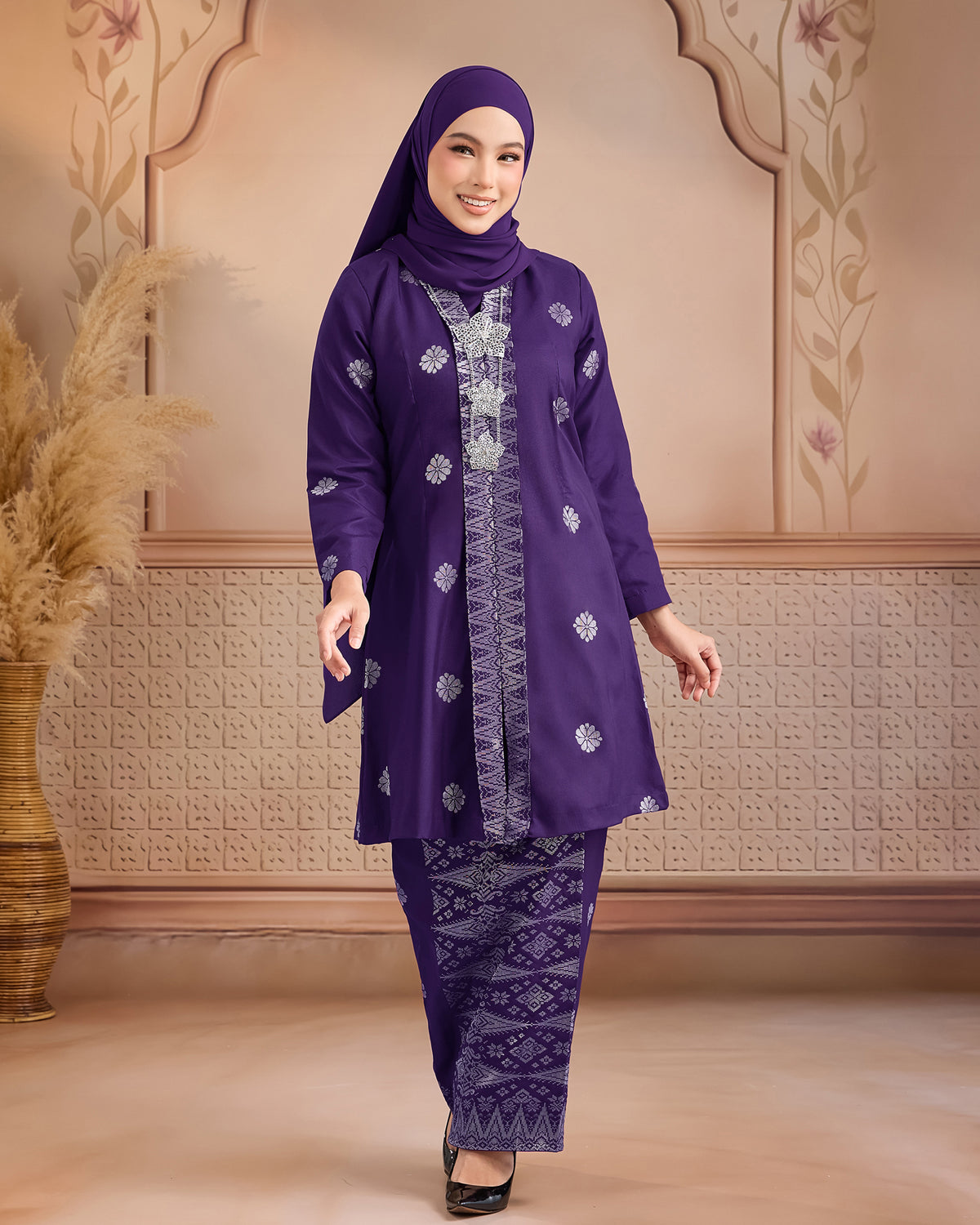 KURUNG ANGGUN (KEBAYA) | PURPLE - SILVER