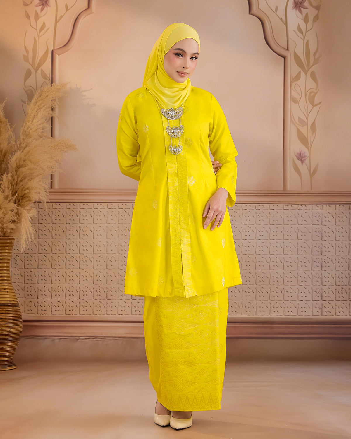 KURUNG ANGGUN (KEBAYA) | ROYAL YELLOW - SILVER
