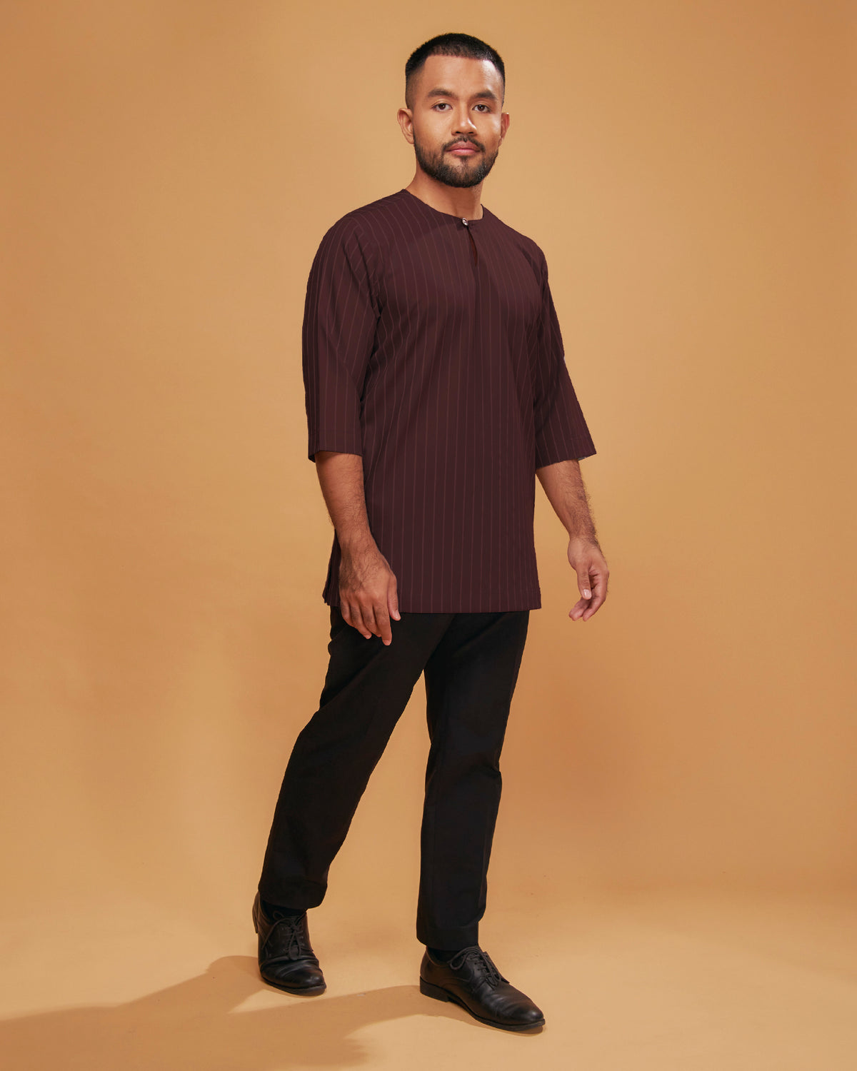KURTA HADI (STRIPES) - RICH BROWN