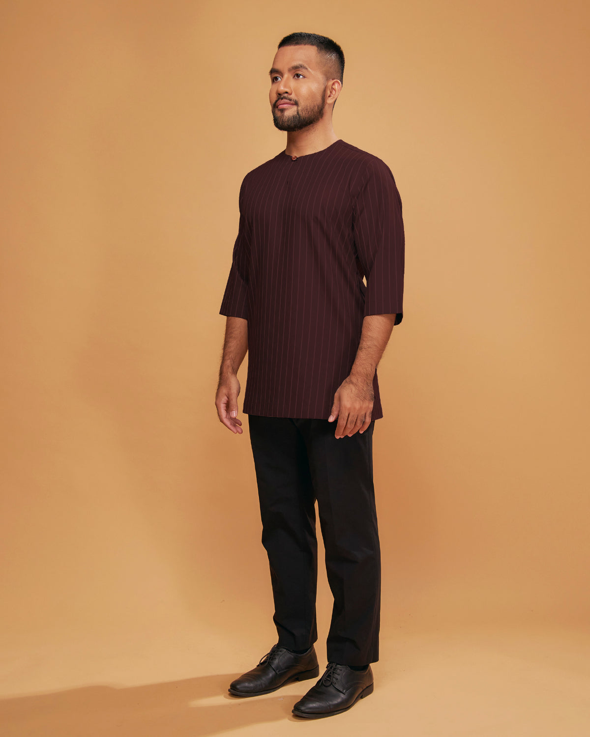 KURTA HADI (STRIPES) - RICH BROWN