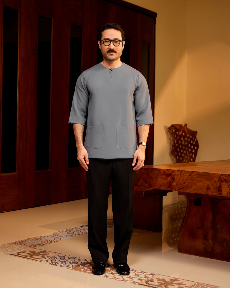 KURTA LAKSAMANA (PLAIN) FRONT POCKET - GREY