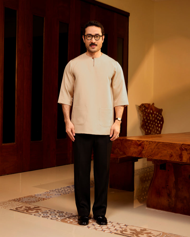 KURTA LAKSAMANA (PLAIN) FRONT POCKET - NUDE
