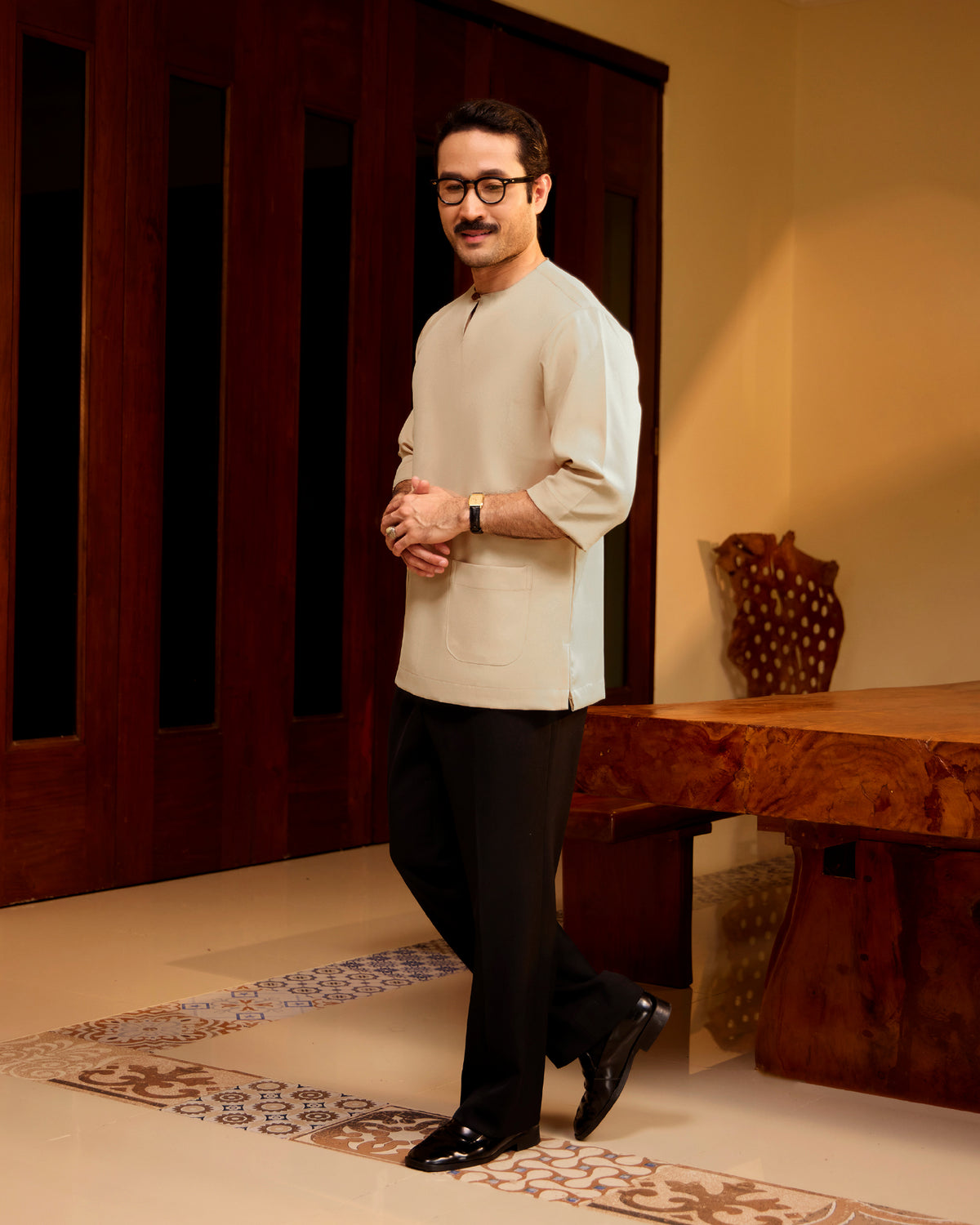 KURTA LAKSAMANA (PLAIN) FRONT POCKET - NUDE