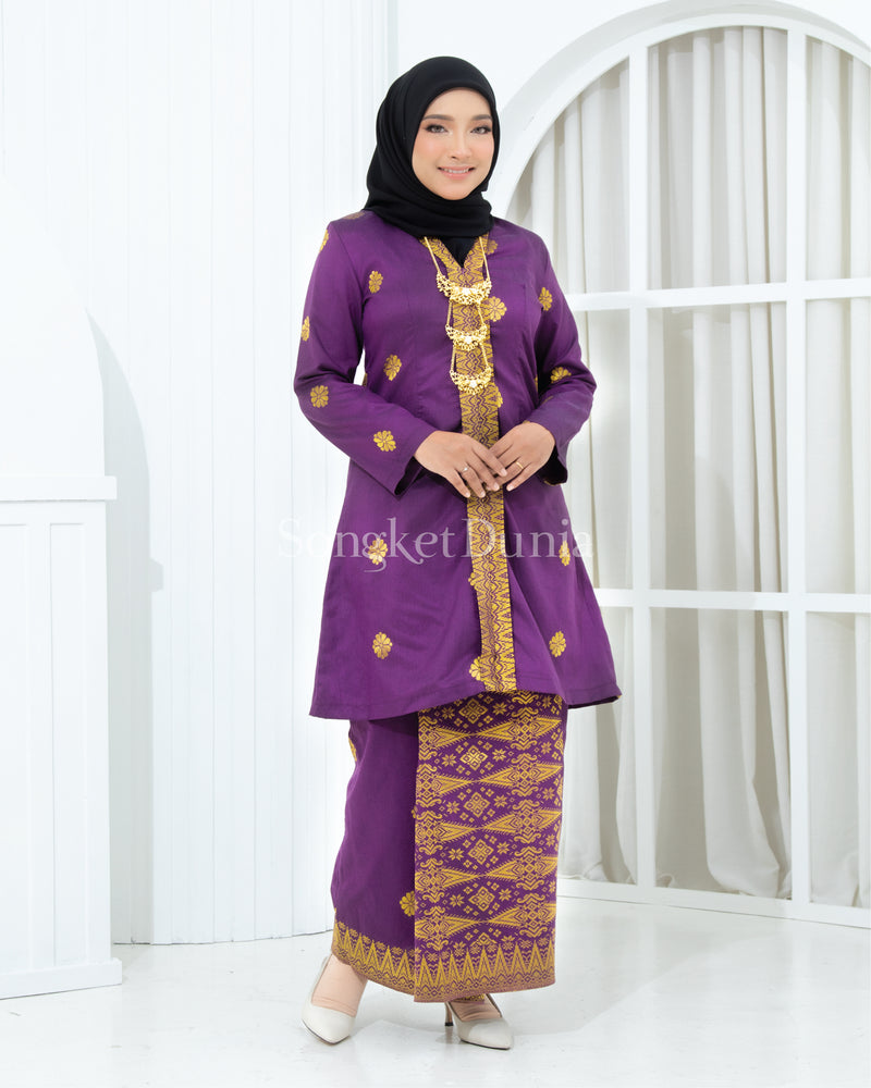 PURPLE MANGGIS - GOLD | Kurung Anggun - Kebaya