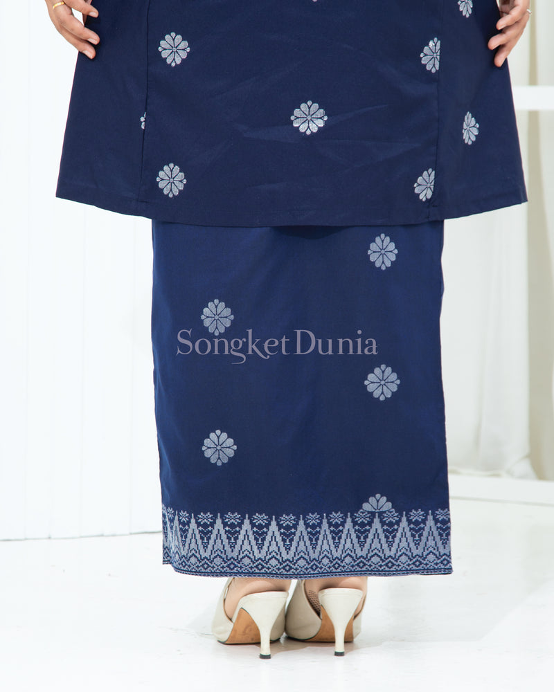 NAVY BLUE - SILVER | Kurung Suraya - Pesak Gantung