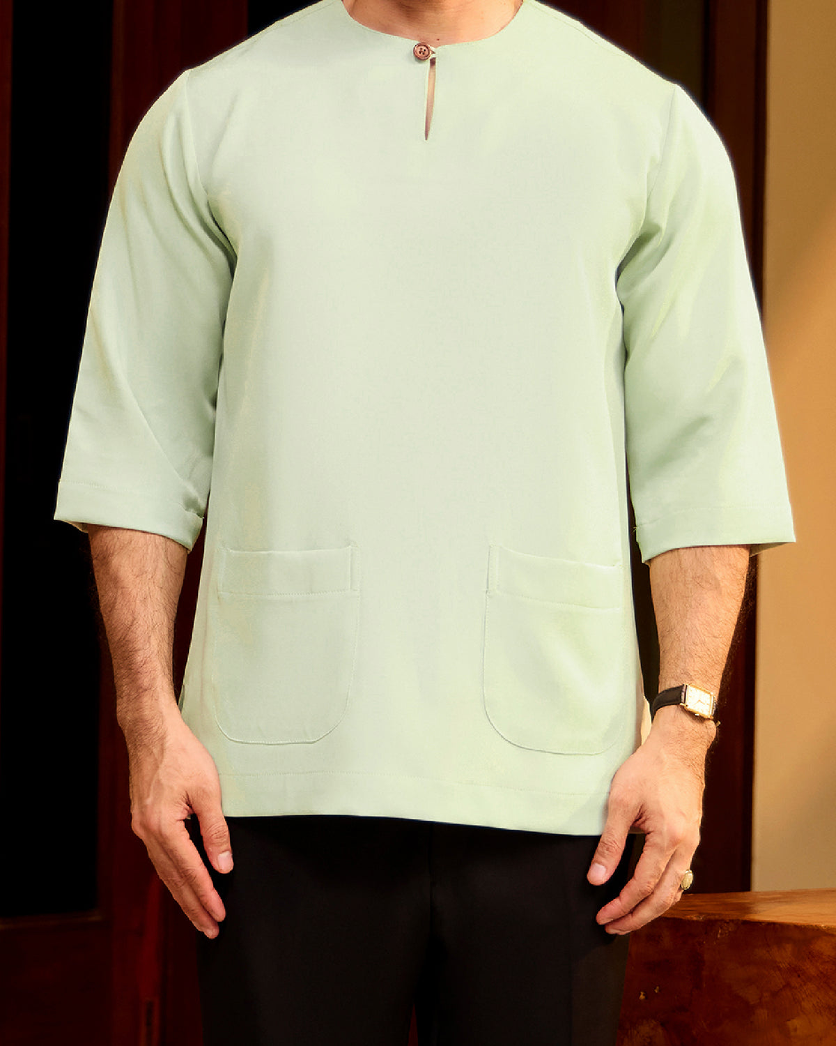 KURTA LAKSAMANA (PLAIN) FRONT POCKET - MINT GREEN