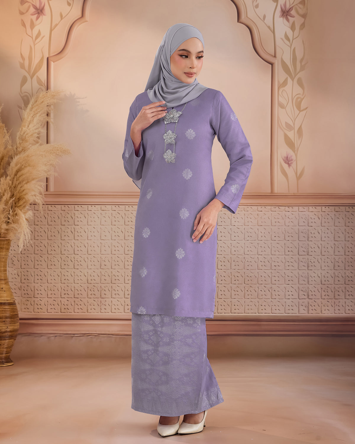KURUNG LAYLA (MODEN) | DUSTY PURPLE - SILVER