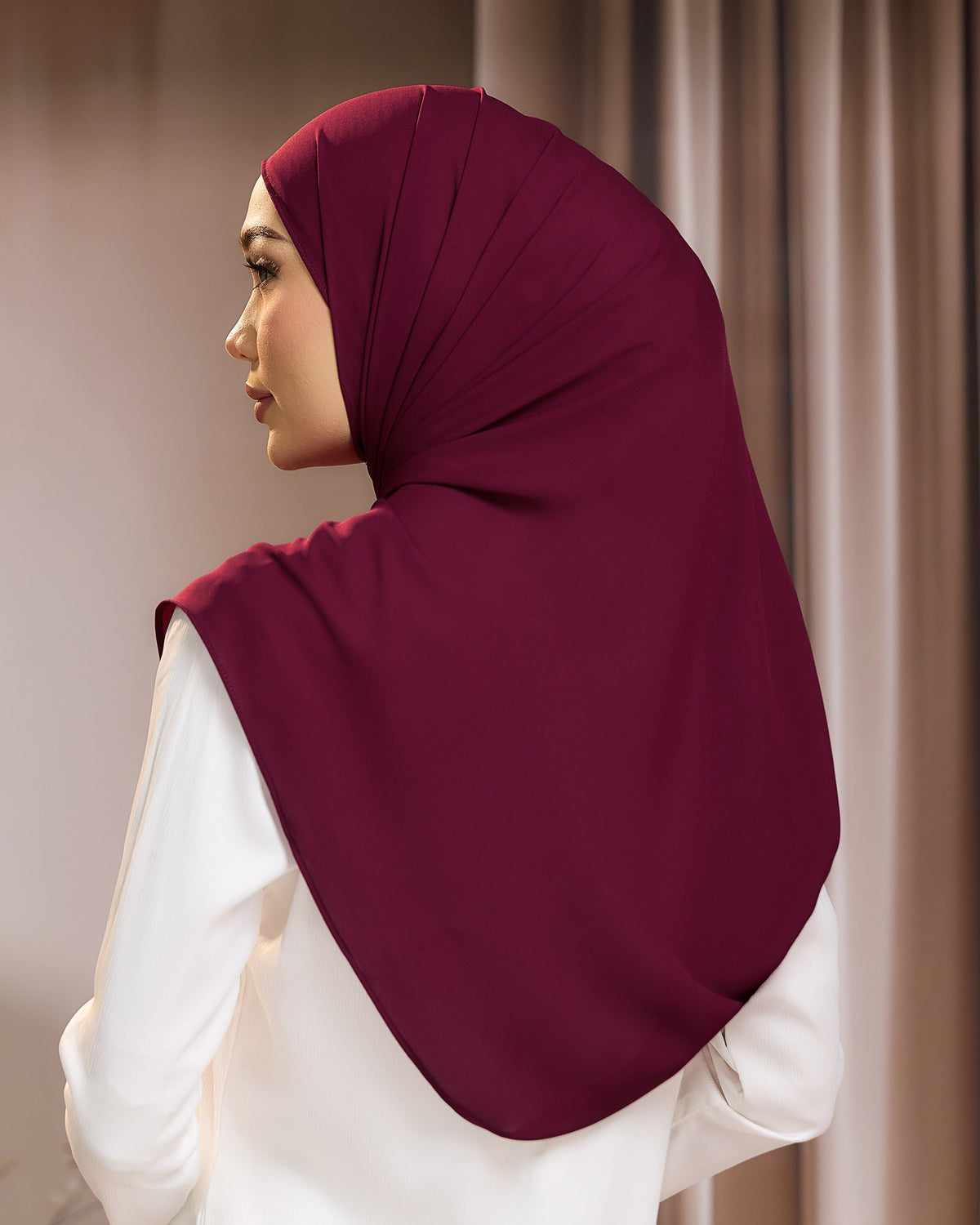 LUNA SHAWL - BURGUNDY | FLOWY TUDUNG