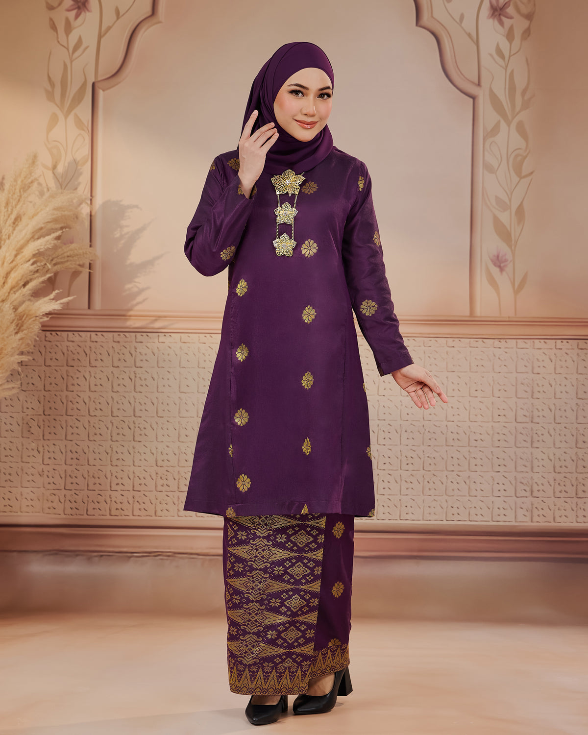 KURUNG SURAYA (PESAK GANTUNG) | PURPLE MANGGIS - GOLD