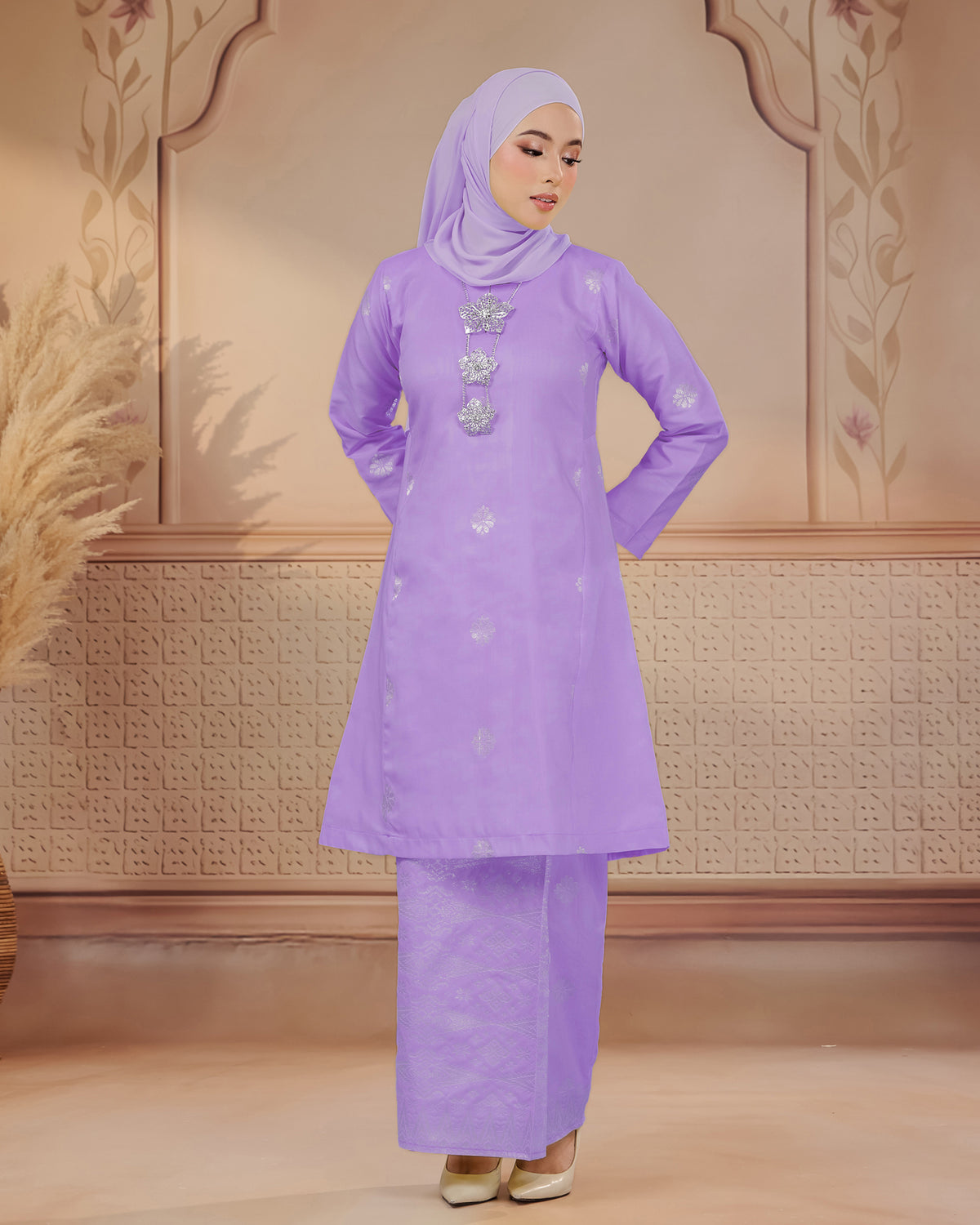 KURUNG SURAYA (PESAK GANTUNG) | LAVENDAR - SILVER