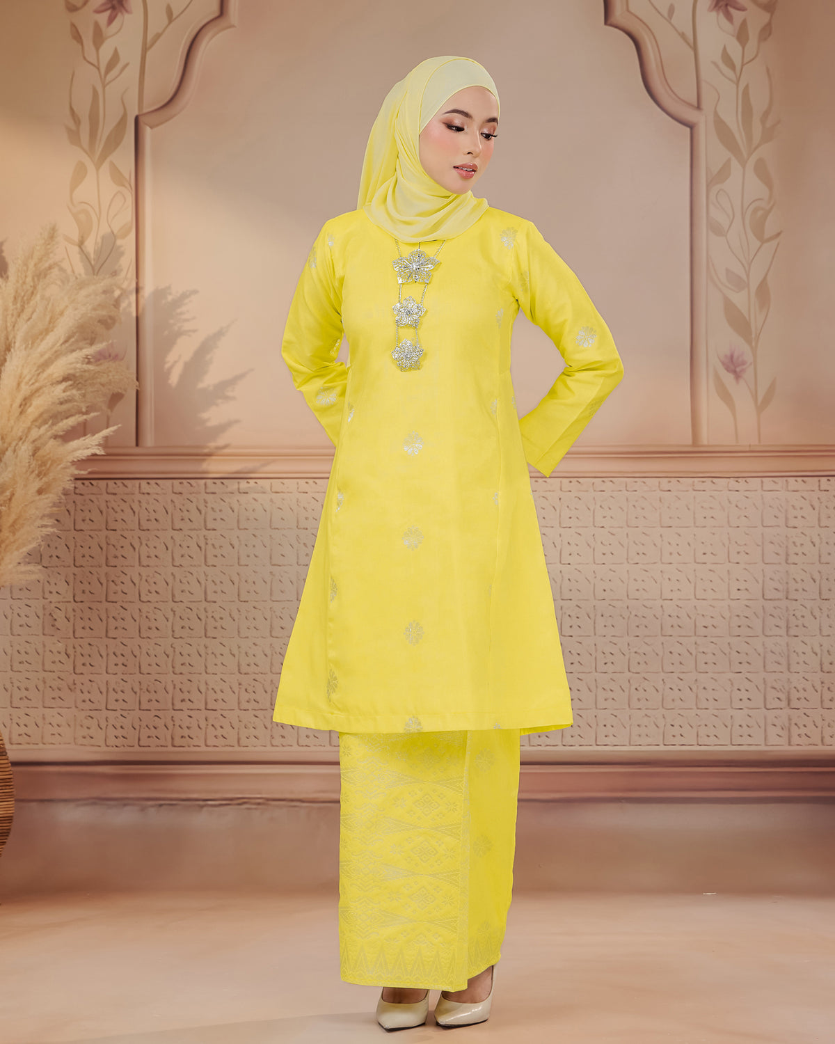 KURUNG SURAYA(PESAK GANTUNG) | ROYAL YELLOW - SILVER