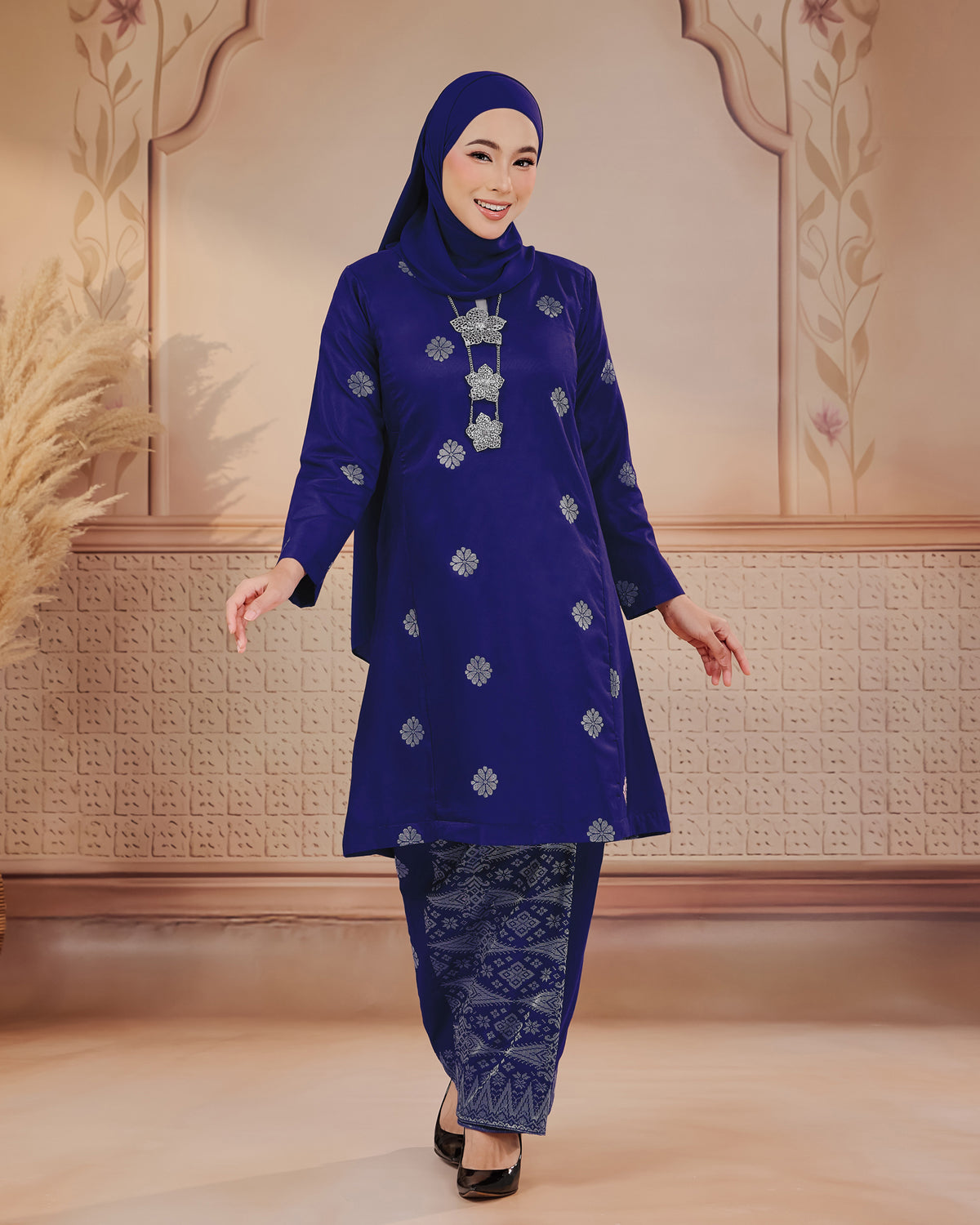KURUNG SURAYA (PESAK GANTUNG) | ROYAL BLUE - SILVER