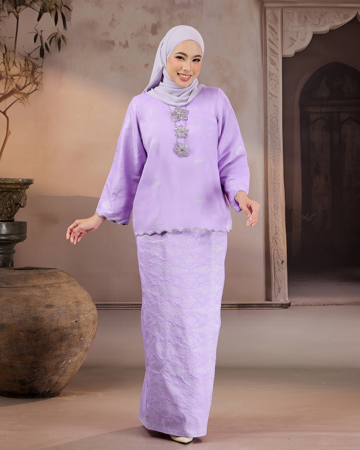 KURUNG RATNA (KEDAH SULAM) | SOFT LILAC - SILVER