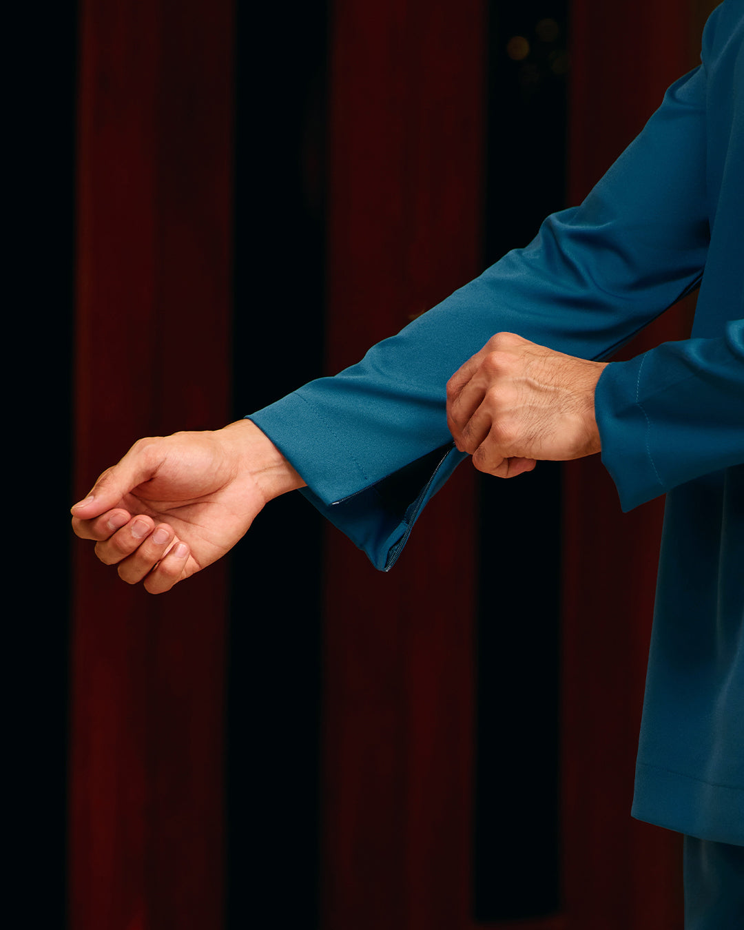 BAJU MELAYU MEGAT (CEKAK MUSANG) - TEAL BLUE (Baju Melayu ONLY)