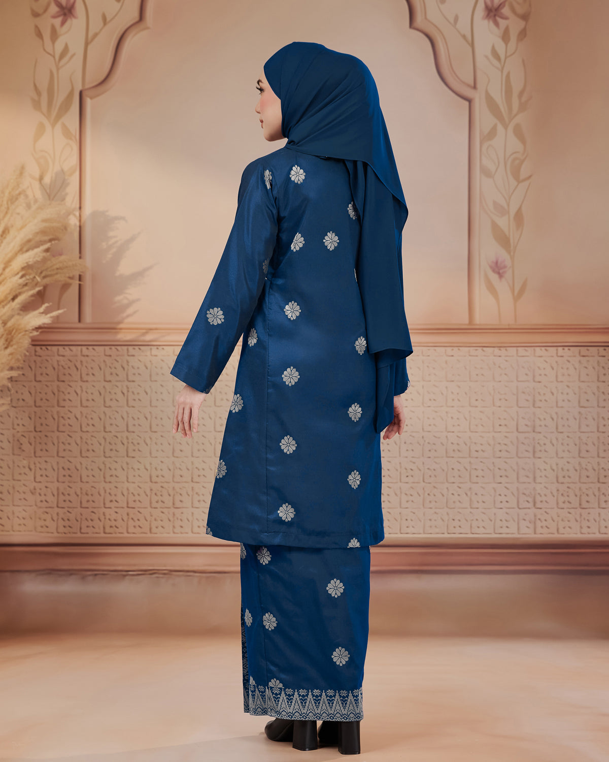 KURUNG SURAYA(PESAK GANTUNG) | TEAL BLUE - SILVER
