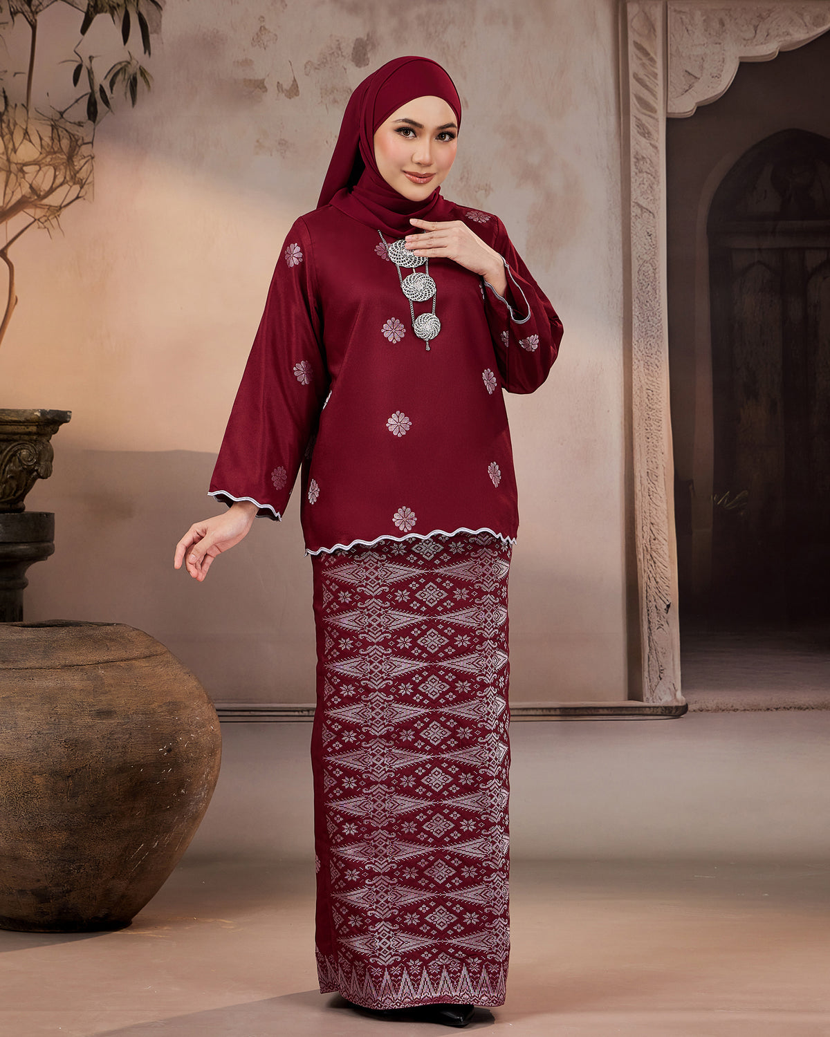 KURUNG RATNA (KEDAH SULAM) | MAROON - SILVER